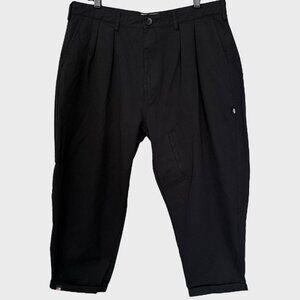 Fairfax Apparel Pleated Cuffed Skater Pants Black Men's Large Relaxed-Fit Baggy